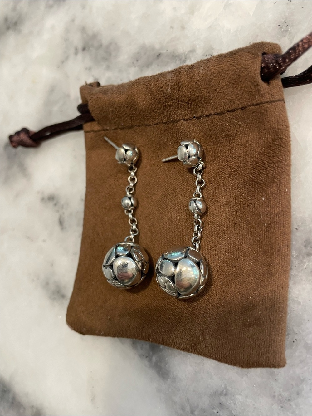 John Hardy Kali 925 Sterling Silver  Drop Earrings - Silver